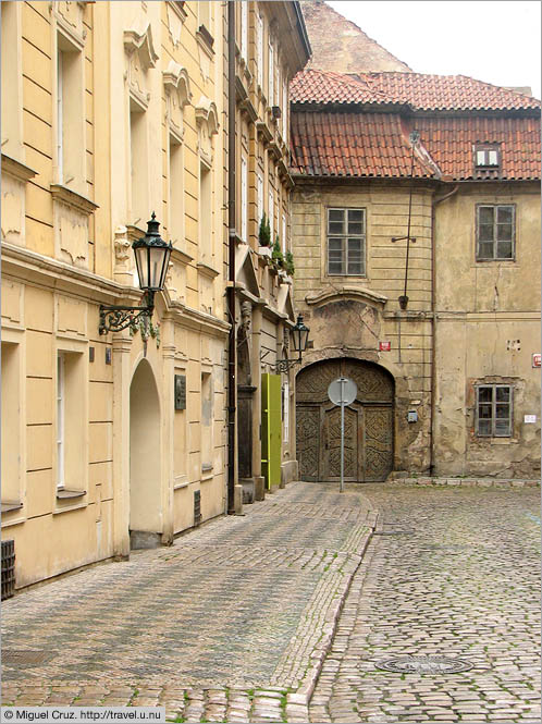 Czech Republic: Prague: Quiet cobbled street