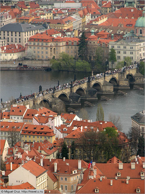 Czech Republic: Prague: Charles Bridge from above