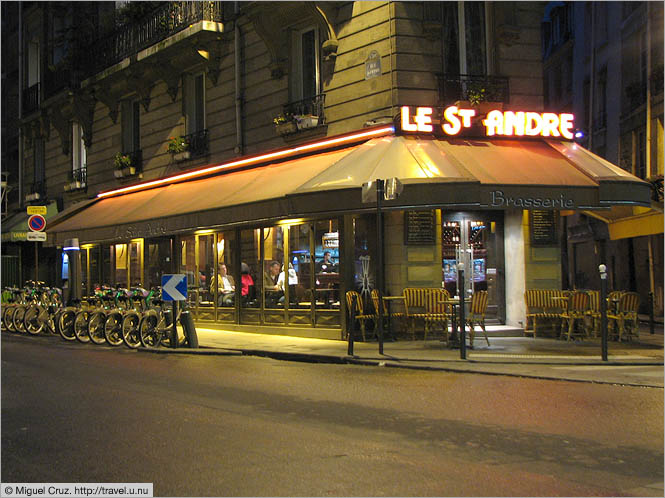 France: Paris: Corner cafe