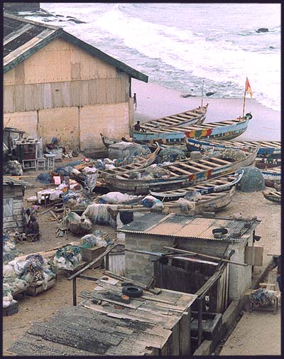 Ghana: Cape Coast: Fishing boats