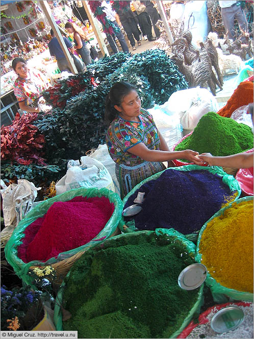 Guatemala: Guatemala City: Dyes for sale