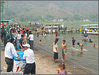 Having fun in Lake Amatitlan