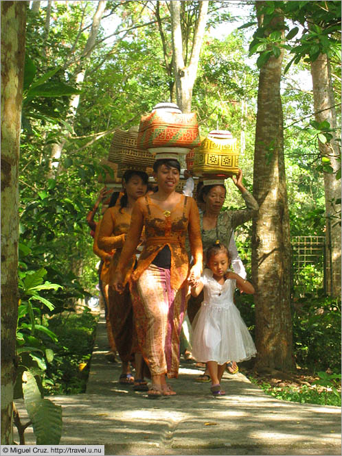 Indonesia: Bali: Bringing offerings to the temple