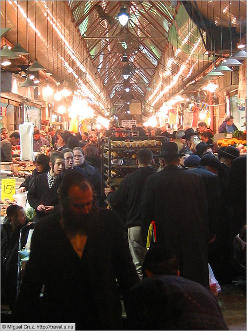 Israel: Jerusalem: Religious shoppers at the meat market