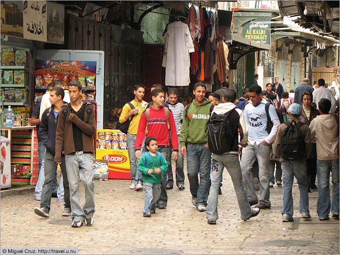 Israel: Jerusalem: Palestinian boys on the way to school