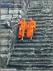 Descending the old stairs