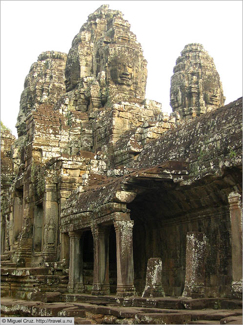 Cambodia: Siem Reap and Angkor Wat: Walking through Bayon temple