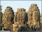 Bayon heads and tourists