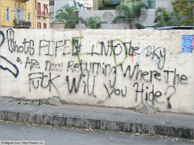 Lebanon: Beirut: Angry graffiti