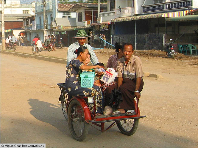 Burma: Myawaddy: Loaded trishaw