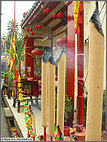 Incense burning in front of the temple