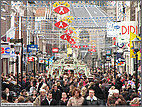 Crowded shopping street