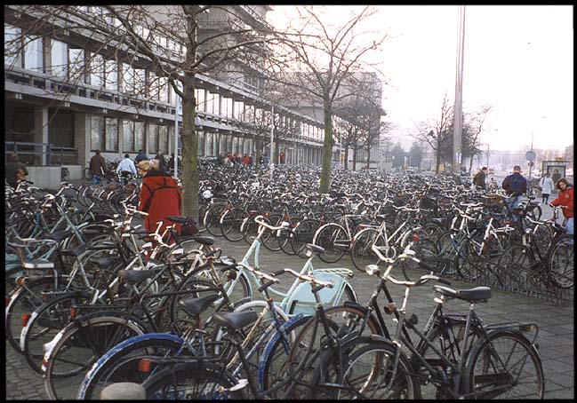 Netherlands: Amsterdam: Bikes outside the Free University