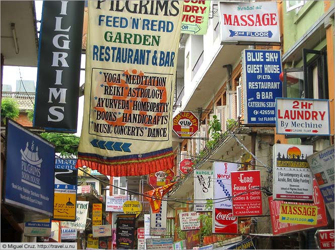 Nepal: Kathmandu: Thamel signs