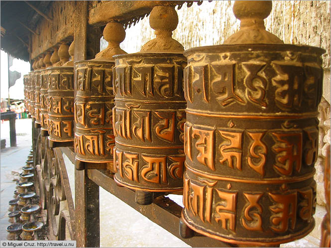 Nepal: Kathmandu: Prayer wheels