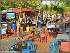 Colorful outdoor dining