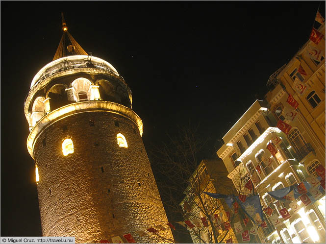 Turkey: Istanbul: Galata Tower by night