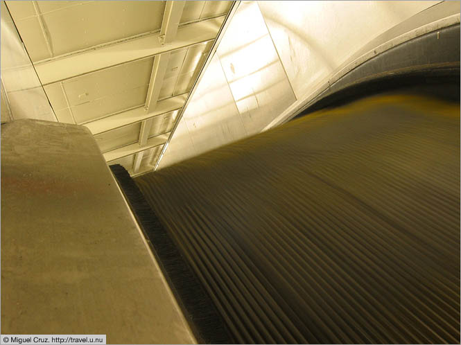 United States: New York City: Subway escalator